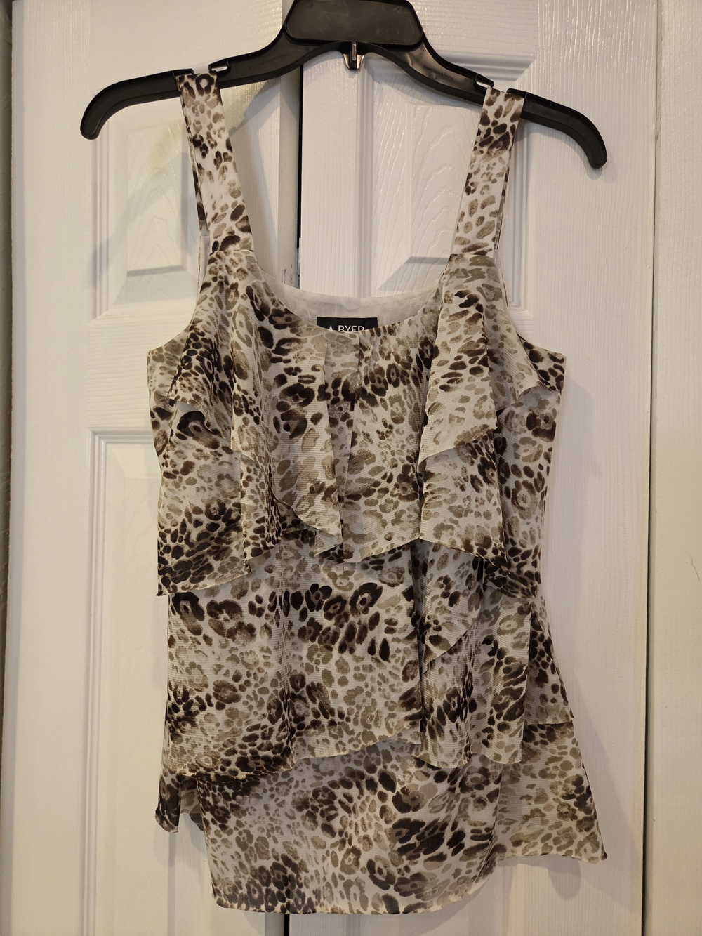 Vintage y2k Layered Animal Print A. Byer Tank Top - Brown/Beige